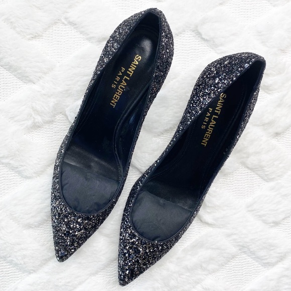 SAINT LAURENT glitter kitten heels- brand new - Picture 4 of 6